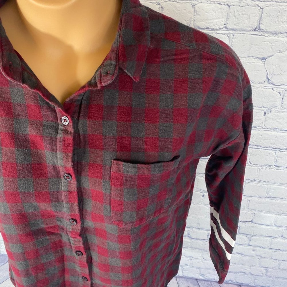 Forever 21 Button Down Plaid Pocket Shirt Top #87 - Picture 2 of 6
